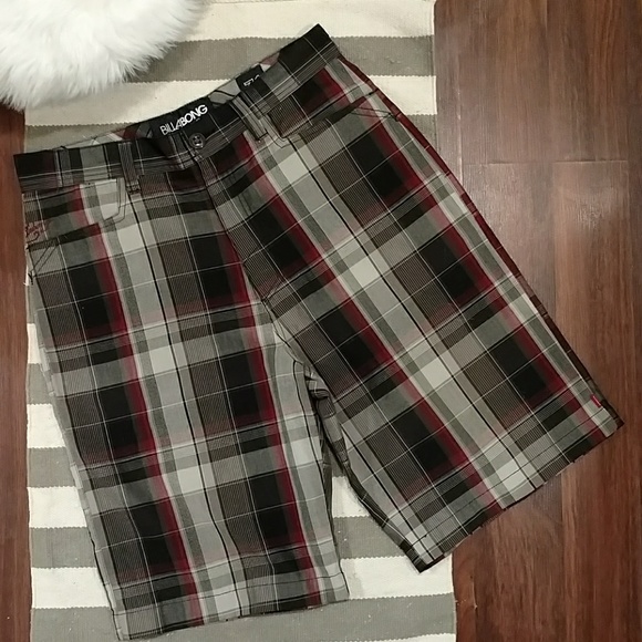Billabong Other - Men's Billabong Shorts Black Red Gray Plaid